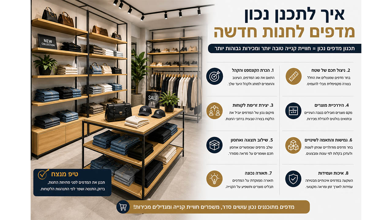 איך לתכנן מדפים לחנות